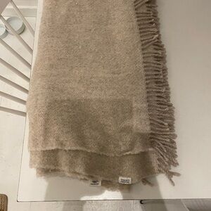 Cozy Tan Fringe Throw Blanket - Scandi Living